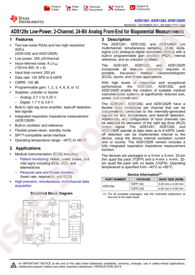 ADS1292IPBS