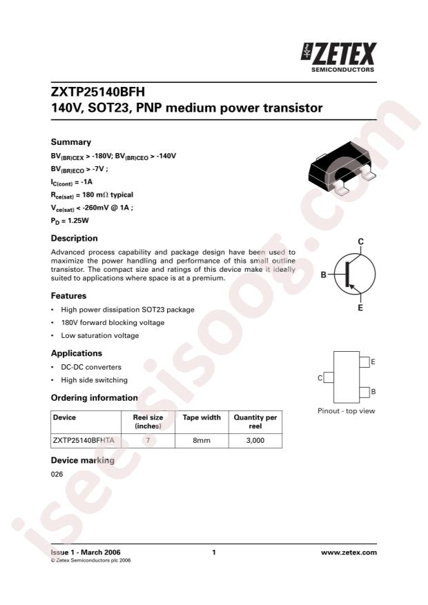 ZXTP25140BFHTA