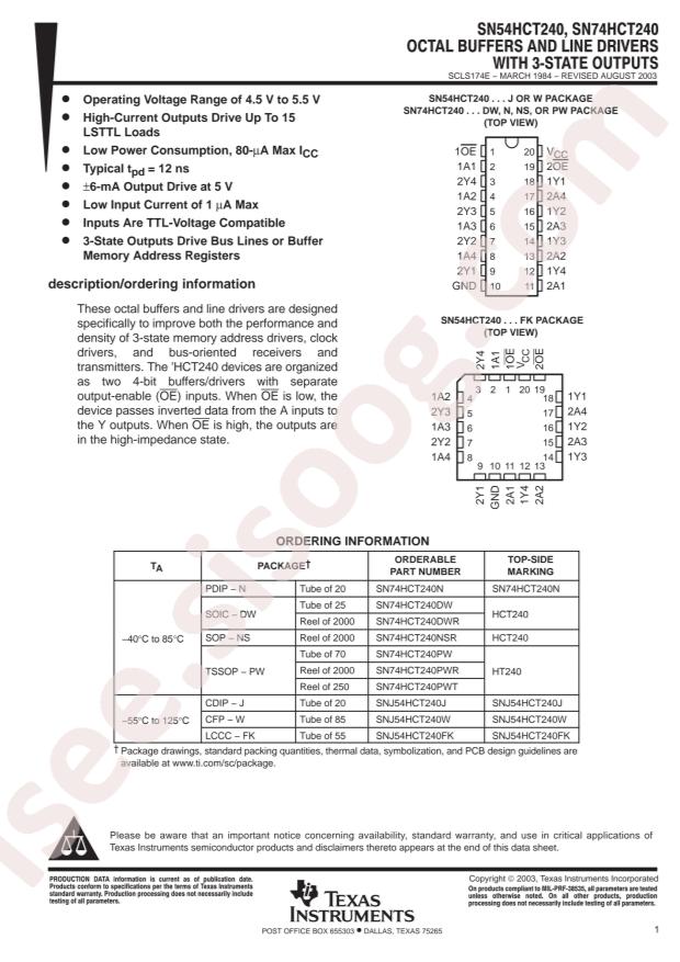 SN74HCT240DWR