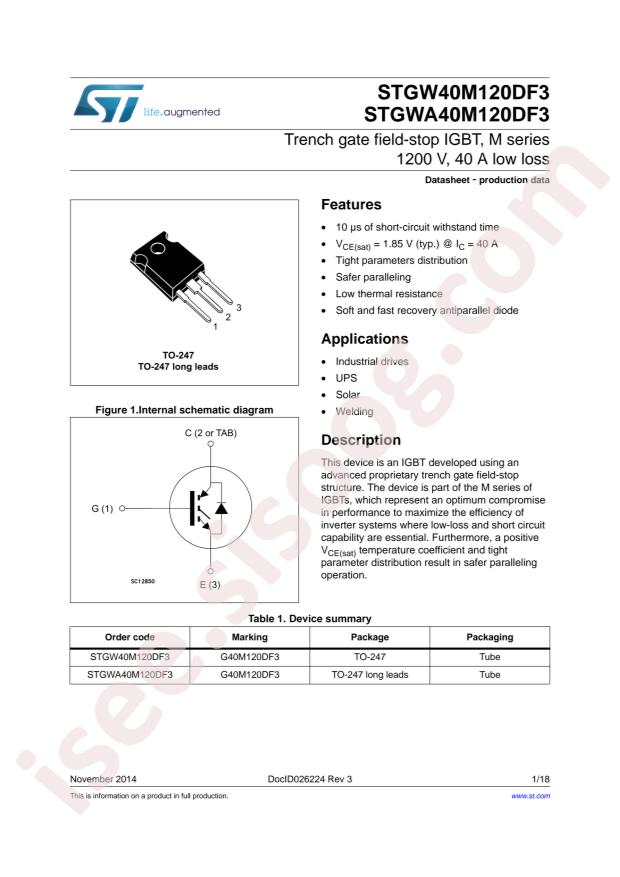 STGWA40M120DF3