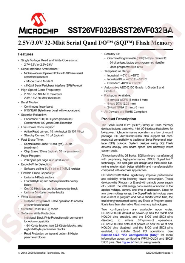 SST26VF032BT-104I/MF