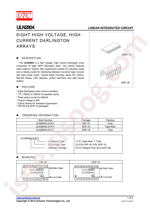 ULN2804G-S18-R