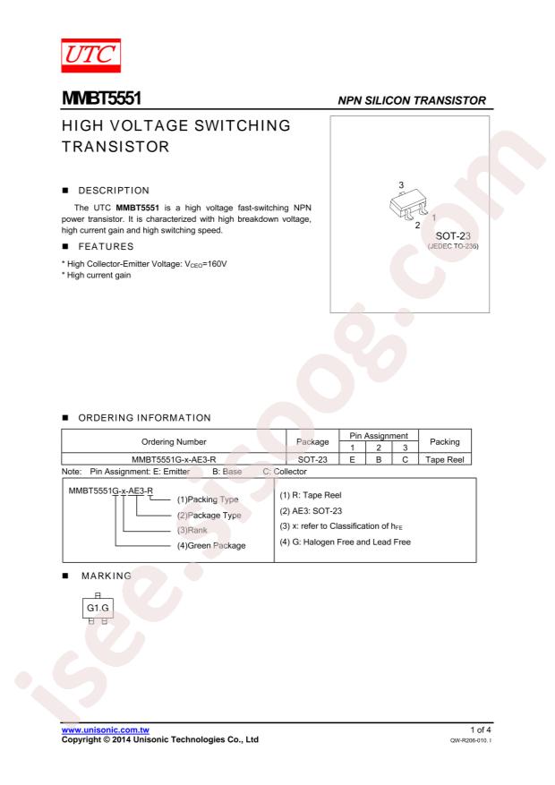 MMBT5551G-B-AE3-R