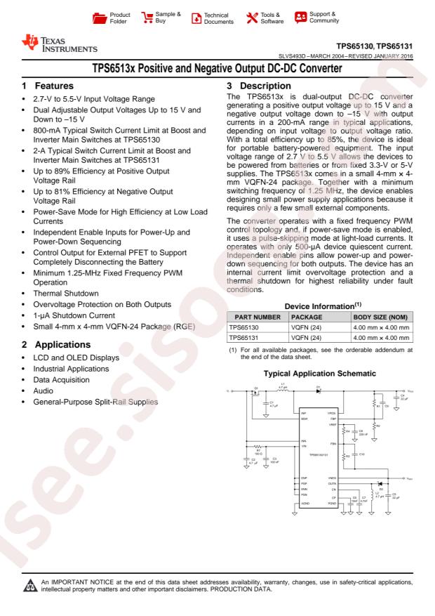 TPS65130RGER