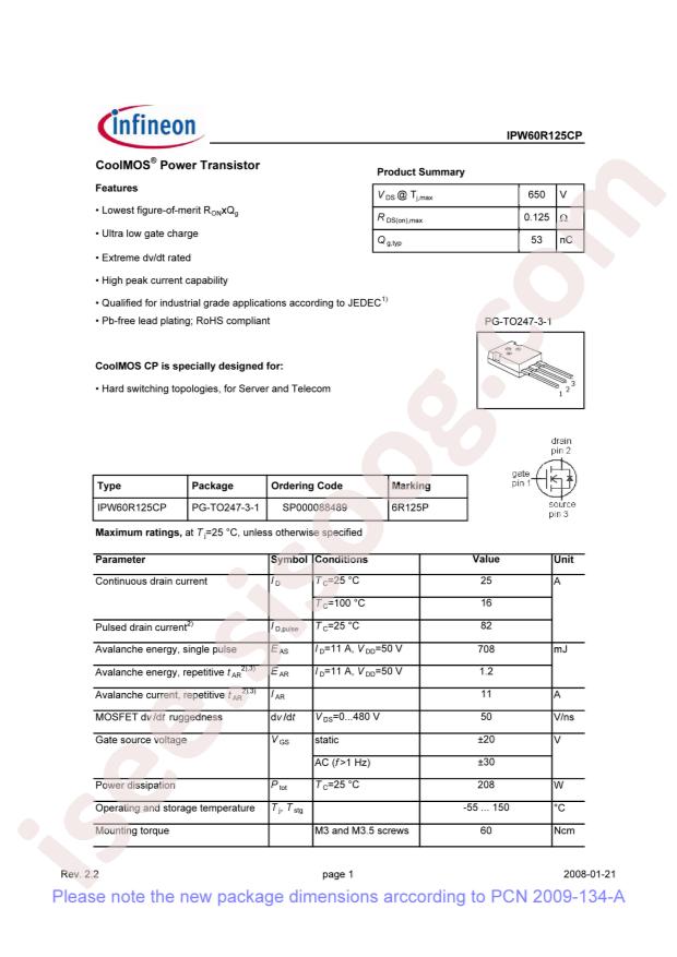 IPW60R125CP
