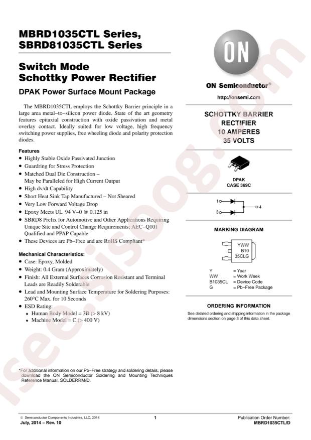 MBRD1035CTLT4G