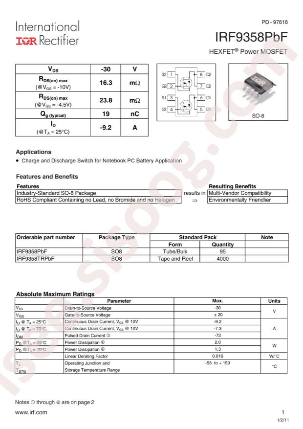 IRF9358TRPBF