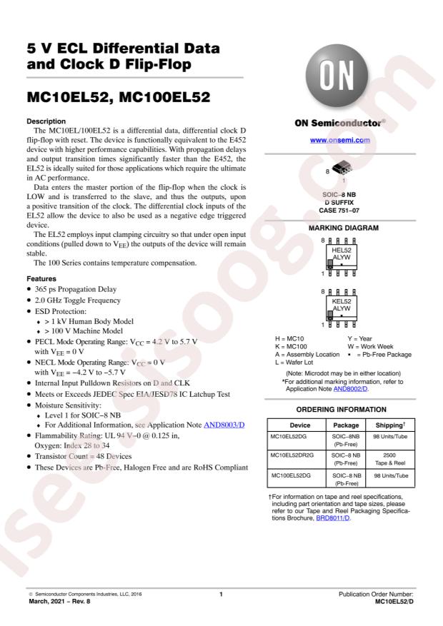 MC10EL52DG