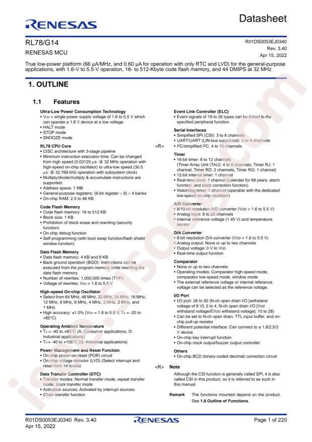 RENESAS R5F104EHANA#U0