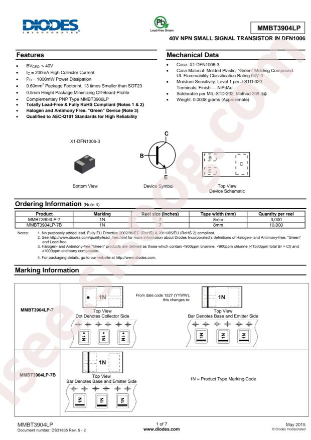 MMBT3904LP-7B