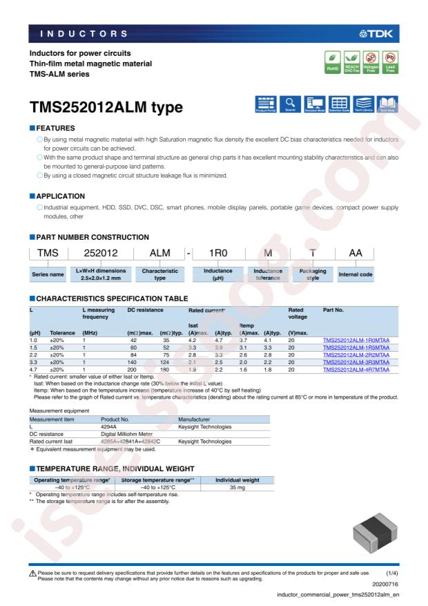 TMS252012ALM-1R0MTAA