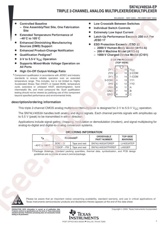 SN74LV4053ATPWREP