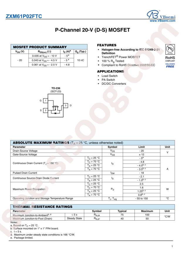 ZXM61P02FTC-VB