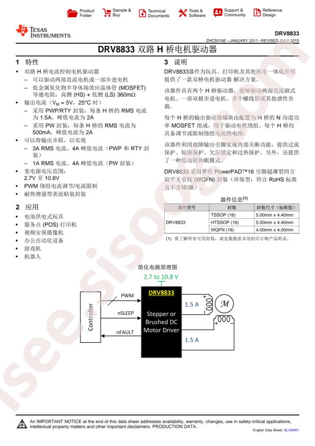 DRV8833RTYT