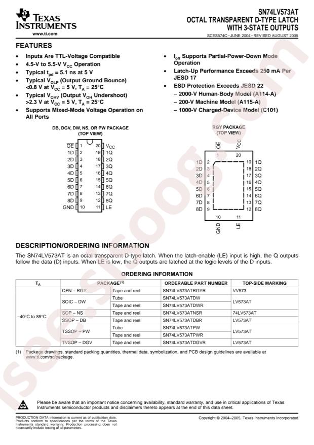 SN74LV573ATPWR