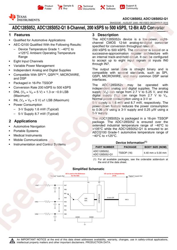 ADC128S052CIMTX/NOPB