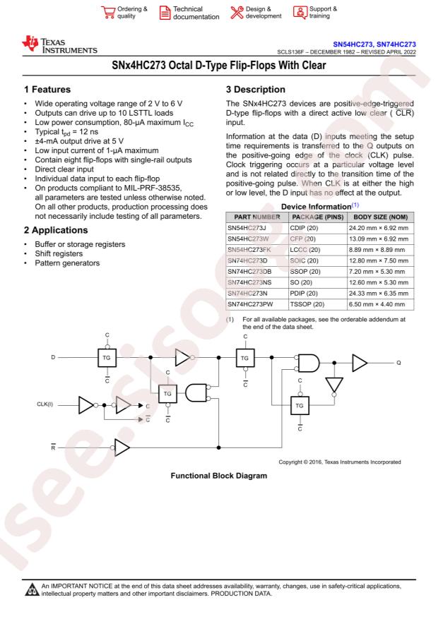 SN74HC273NS