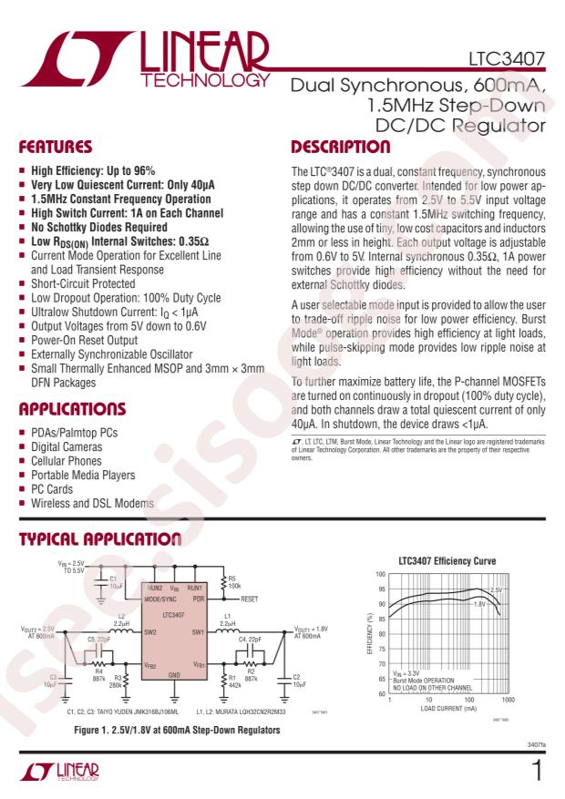 LTC3407EDD#PBF