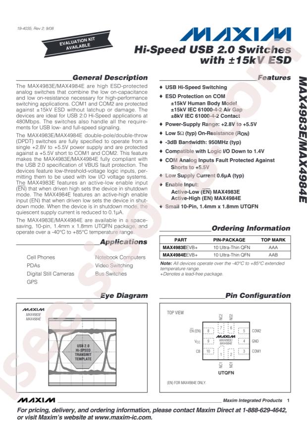 MAX4983EEVB+T