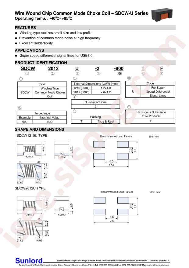 SDCW1210U-2-900TF