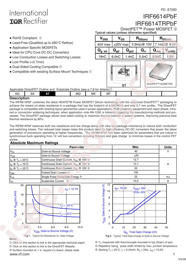IRF6614TRPBF