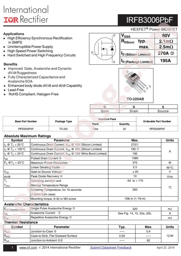 IRFB3006PBF