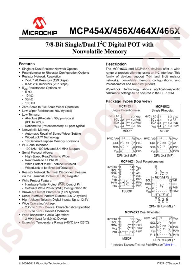 MCP4561-104E/MS