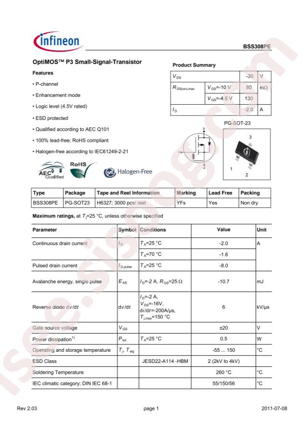 BSS308PEH6327XTSA1