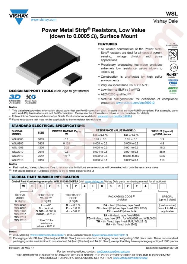WSL0603R0100FEA