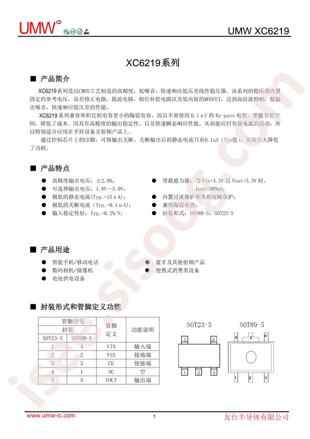 XC6219B332MR