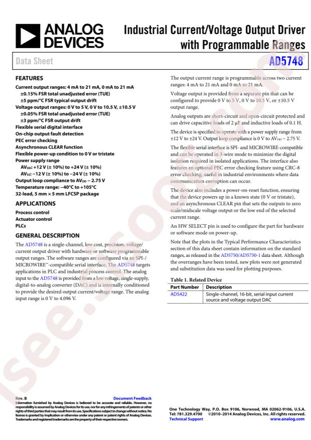 AD5748ACPZ-RL7