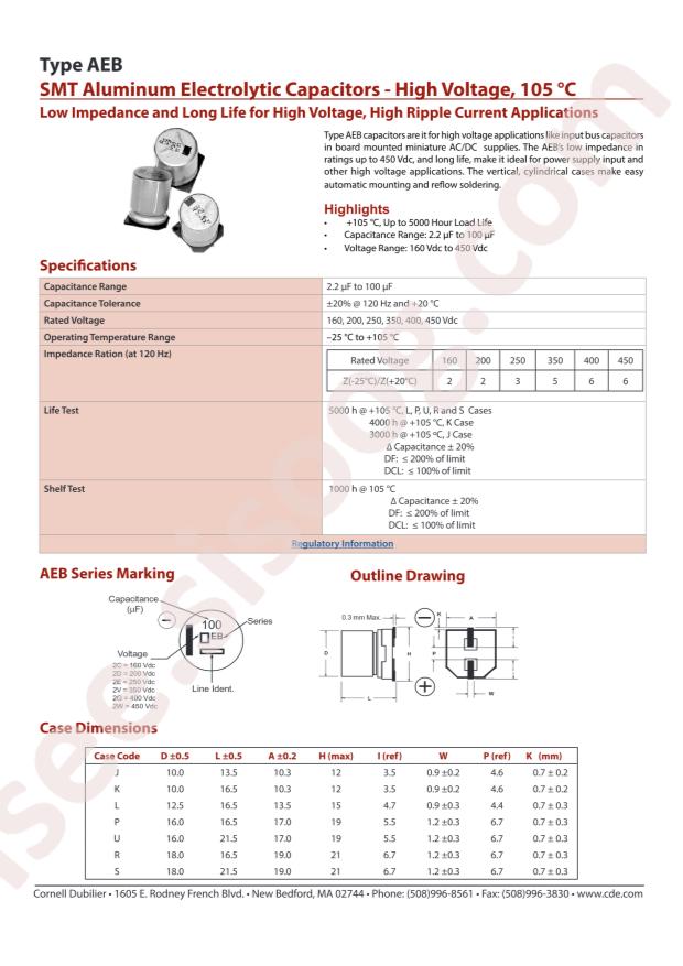 Cornell Dubilier Electronics AEB686M2ES44B-F