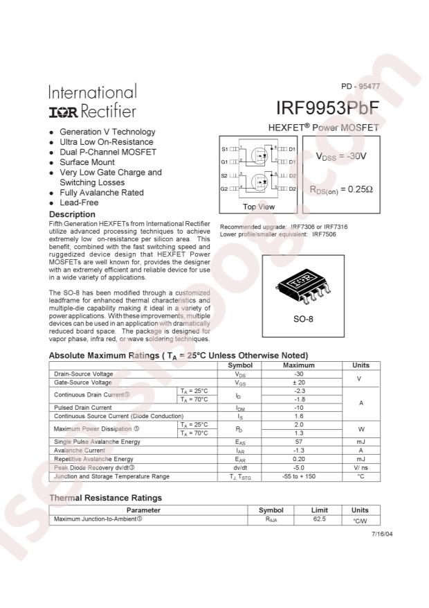 IRF9953TRPBF