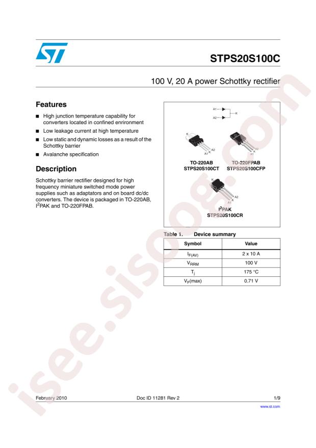 STPS20S100CT