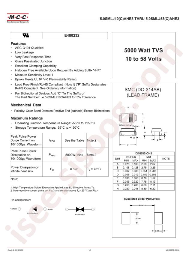 5.0SMLJ36CAHE3-TP