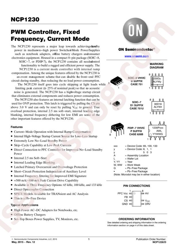 NCP1230D165R2G