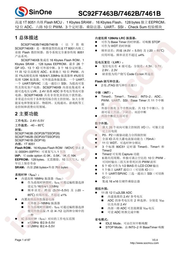 SC92F7463BM28U