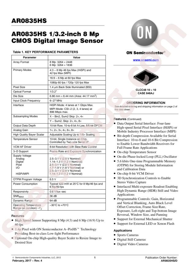 AR0835HS3C12SUAA0-DR