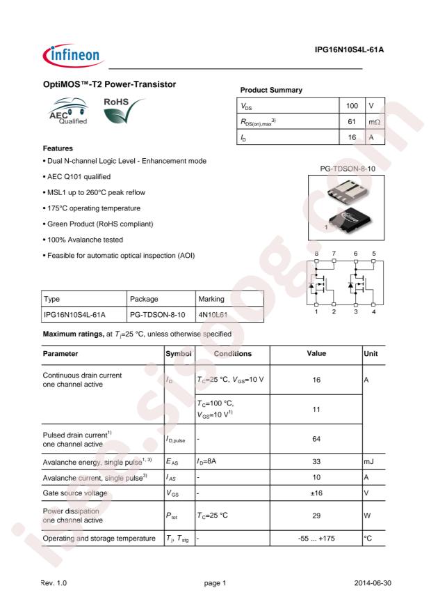 IPG16N10S4L-61A