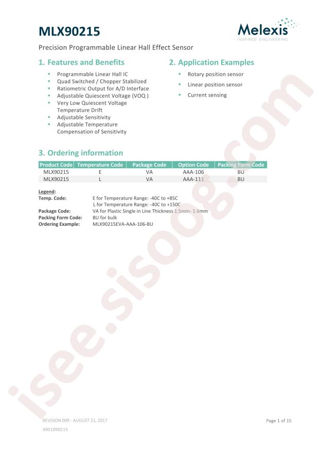 MLX90215LVA-AAA-111-BU