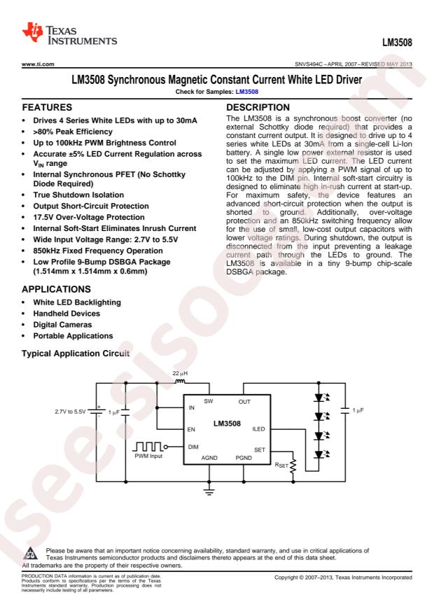 LM3508TL/NOPB