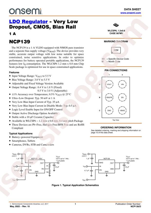 NCP139AFCT105T2G
