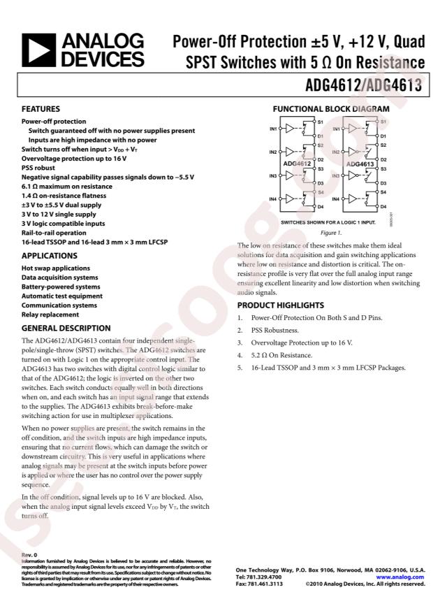 ADG4612BCPZ-REEL7