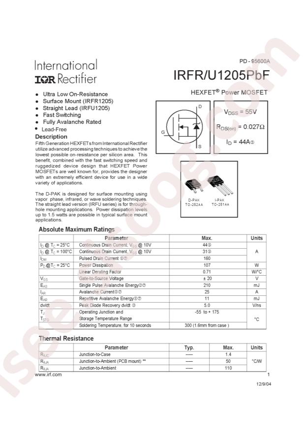 Infineon IRFU1205PBF