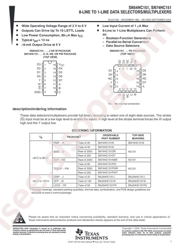 SN74HC151DR