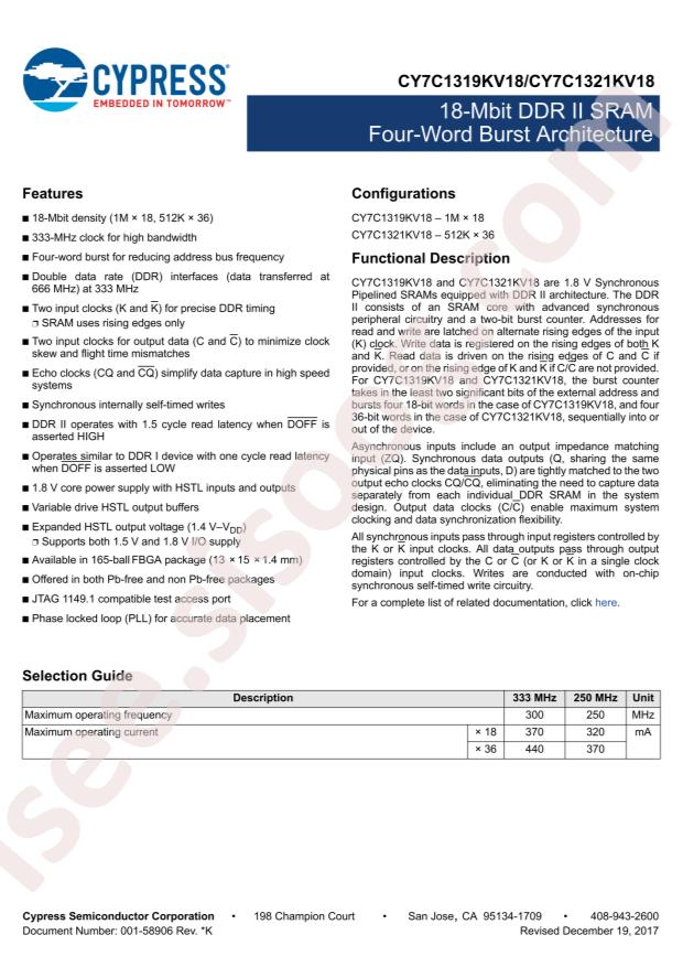 CY7C1321KV18-250BZXC