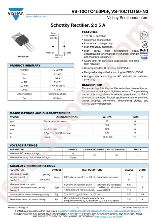 VS-10CTQ150PBF