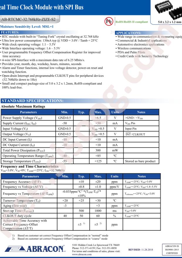 AB-RTCMC-32.768KHZ-ZIZE-S2-T