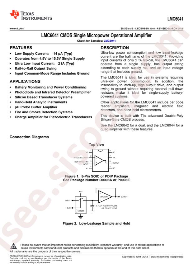 LMC6041AIM/NOPB