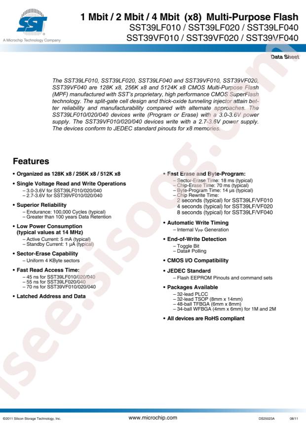 SST39LF020-45-4C-WHE